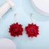 Denifery Boho Red Rose Earrings Rose Flower Dangle Drop Stud Earrings with Sparkly Crystal for Women Statement Jewelry Gifts...