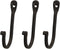 YourKart Single Prong Wrought Iron Hooks – Rustic Curved Metal Fasteners – Decorative Colonial Wall Decor Set of 3...