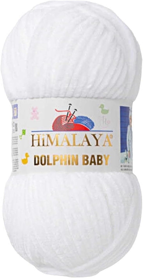 2 Pack/Skeins Himalaya Dolphin Baby, Each Skein 100 Gr/3,5 oz, 120 mt/ 132 yd, Super Bulky Yarn, Blanket Yarn, Velvet Yarn, Knitting Yarn, Amiguru...