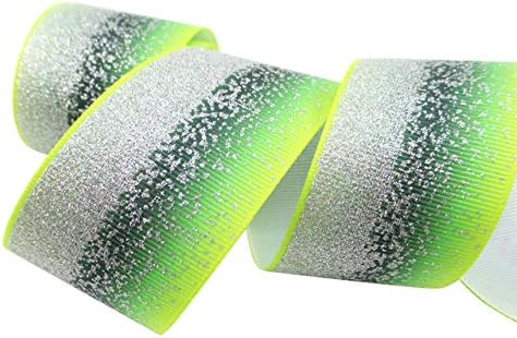 Tvoip Tie Dye Glitter Rainbow Polyester Grosgrain Tape Ribbon Grosgrain Ribbons 1-1/2"(38mm) x10 Yards for Hair Bows Wedding Gift Packing Wrap (Gr...