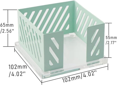 NatSumeBasics Sticky Note Holder Mint Green Metal Post a It Note Holder 3.5 x 3.5 Clear Acrylic Base Cube Dispenser for Desk Organizers Accessorie...