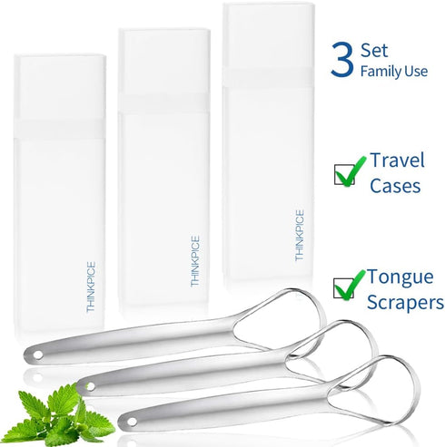 Tongue Scraper for Adults kids Metal Tongue Cleaner for Oral Hygiene Bad Breath...
