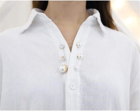 Pearl Diamond Brooches Safety Pins Decoration for Women 3 Pieces Sweater Shawl Clips Brooch Pins Set...