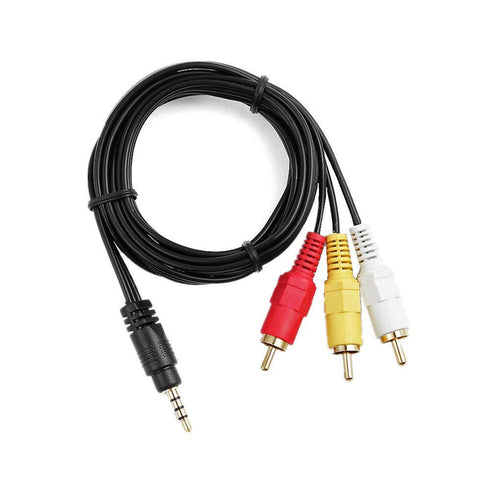 3.5mm Male to 3 RCA Male Plug AV A/V Audio Video TV-Out Cable Cord Lead for Samsung Digtial Camcorder SMX-F40 SMX-F40RN SMX-F40BP SMX-F40BN SMX-F4...