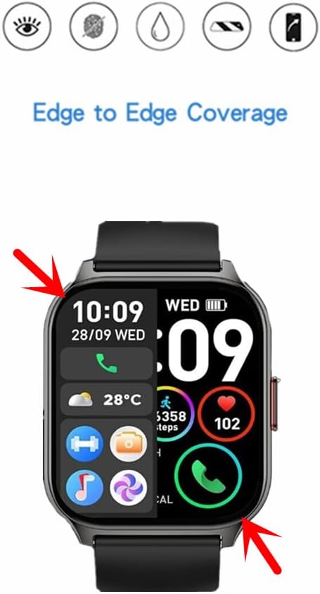 Screen Protector Compatible for SKG V7-2 Smart Watch, HD Full Coverage TPU Protective Film Compatible for SKG Smart Watch for Men Women 1.95"" Sma...
