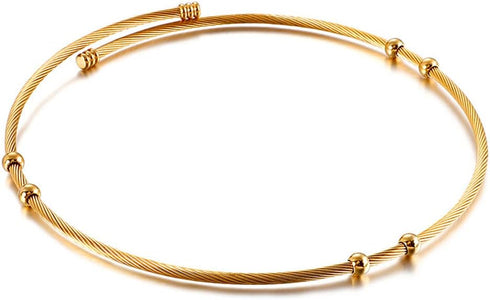 Minimalist Round Gold Bar Necklace Simple Fashion High Neck Choker Female King Neckwire...