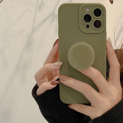 Case for iPhone 13 Pro Case Silicone Women with Ring Stand Holder Kickstand, Girl Cute Gel Rubber Protective Phone Case Cover 6.1 inch (Green)...