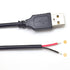 2PCS 20AWG USB Pigtail 2 Wire,2M/6.5FT USB 2.0 Male Plug 2pin Wire DIY Pigtail Cable 5V Bare Wire Cable 5V 5A Black USB Plug Power Cable with 2-Po...