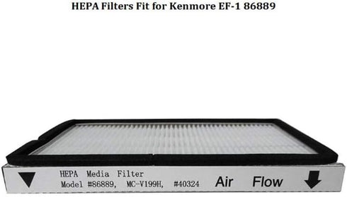 VideoPUP 2 Pack Exhaust HEPA Filters with Foam Filters, HEPA Media Filter Compatible with Kenmore EF-1 Compares to Model 86889, Compatible with Pa...