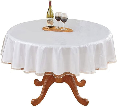 LAMINET Heavy-Duty Deluxe Crystal Clear Vinyl Tablecloth Protector 70" Round...