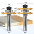 Professional 2 PCS Tongue and Groove Router Bit Set 1/2 Inch Shank, 3 Teeth T Shape Wood Milling Cutter Woodworking Tools, Matched Oak Hardwood Fl...