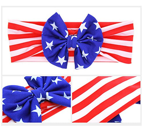 BinaryABC 4th of July Baby Headband,American Flag Headband,Fourth of july Decorations 3Pcs...