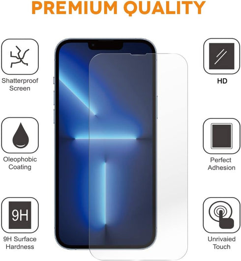 Platinum Shield Compatible with iPhone 13/13 Pro/14, Tempered Glass Screen Protector (3 Pack), 9H Hardness, Scratch Resistance, Ultra HD, Bubble F...