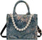 Fashion luxury tote bag cotton linen one shoulder large capacity jacquard embroidery retro Oil Painting handbag...