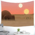 F-FUN SOUL Twin Suns Planet Wars Tapestry, 80x60inchs Soft Flannel, Desert Globe Tatooine Wall Hanging Tapestries for Living Room Bedroom Home Dec...