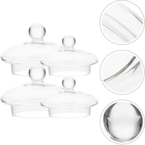 UPKOCH Tea Steeper Tea Steeper 4 Pack Glass Teapot Lid Replacement Teapot Strainer Covers Tea Filters Lids Tea Steepers Covers Teapot Spare Part G...