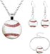 4 PCS Baseball Jewelry for Sports, Baseball Necklace Earrings Bangle Set...