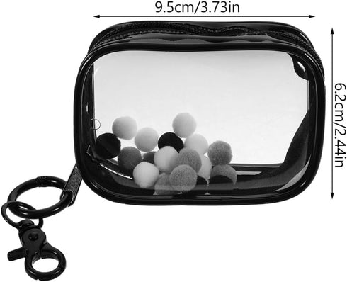 Toyvian 2pcs Small Doll Storage Bags Action Figures Display Clear Bag with Keychain, Zipper Organizer Hanging Collectibles Box for Mini Dolls Figu...