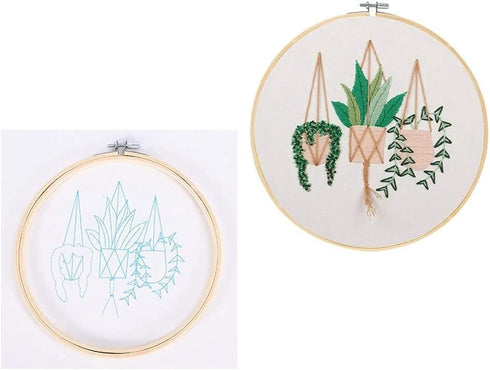 Santune 3 Sets Embroidery Kit for Beginners Needlepoint Cross Stitch Kits for Adults,Stitch Learning DIY Kit with Easy Instruction Video,Stamped F...