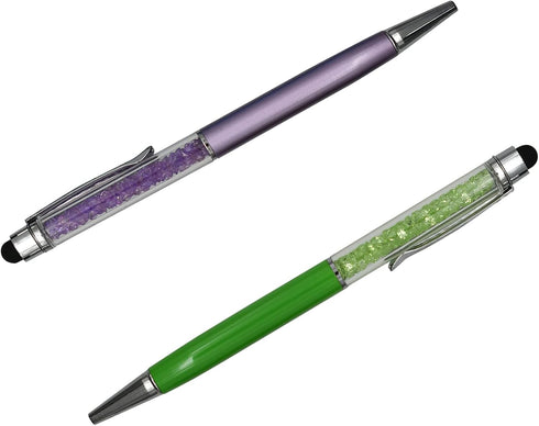 Maydahui 12PCS Crystal Diamond Capacitive Ballpoint Pens Universal Touch Screen Stylus Pen Retractable 2 in 1 Pens Black Ink for School Party Offi...