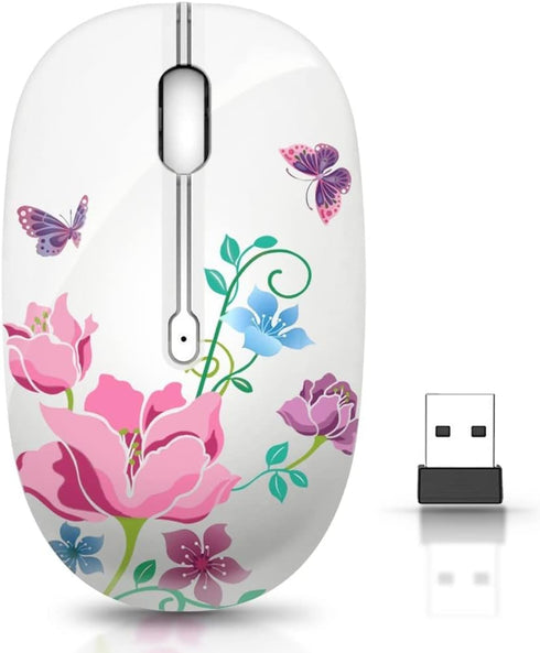 Wireless Mouse with Nano Receiver for PC, Laptop, Notebook, Computer, MacBook, Less Noise, Portable Mobile Optical Mice...
