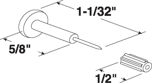 Prime-Line L 5895 Window Grid Retainer Pin, Clear Plastic (6 Pack)...
