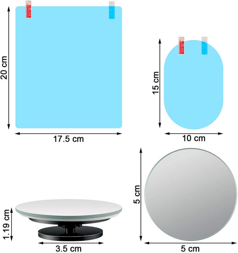 Boao 16 Pieces Car Waterproof Film Anti Rain Mirror Film Waterproof Car Blind Spot Side View Mirror Film Frameless Convex Rear View Mirror Rainpro...
