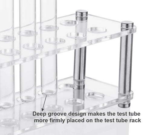 Ackers Transparent Acrylic Test Tube Bottle Small Glass Holder,Built-in Handle, 12 Tube Capacity, 0.7" (18mm) Holes for 10ML Test Tubes...