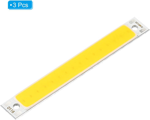 PATIKIL 1W DC 3-3.7V LED Chip Bulb,Aluminum COB Lamps Bulb Warm White Light 3000K 100LM 300mA 60x8mm for Home Reading, Landscape Light - 3 Pack...