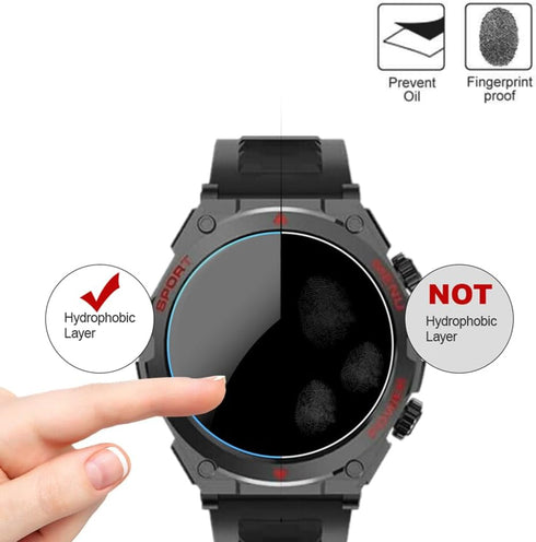 Screen Protector for S66 1.52-Inch Smart Watch, 9H Tempered Glass Protective Film Compatible for Jdcrsj/Lyaarka/Bvlrksc/Brhgph S66 Military Smart ...