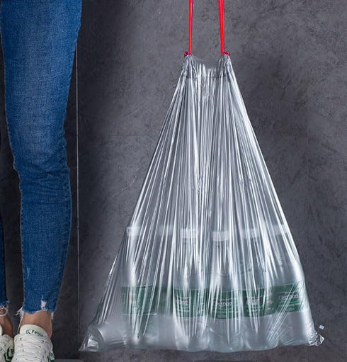 Small Drawstring Trash Bags 4 Gallon 45 Count Tear-Free Gray Individual Unscented Small Garbage Bags Separated Unscented for Bathroom Kitchen...