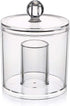 Hipiwe Cotton Ball and Swab Organizer with Lid Apothecary Acrylic Jar Makeup Qtip Organizer Bathroom Storage Canister Jar for Cotton Rounds Pads Q...