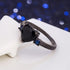 Hsitgexf Black Gold Plated Heart & Blue Round CZ Cubic Zirconia Promise Statement Ring,Women's Fashion 3-Stone Wedding Engagement Ring (US size 9)...