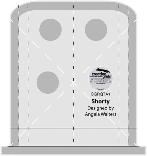 Creative Grids Machine Quilting Tool – Shorty – CGRQTA1 Made in USA, Non-Slip Grip Acrylic Quilting & Sewing Template Ruler for Free-Motion Quilt ...