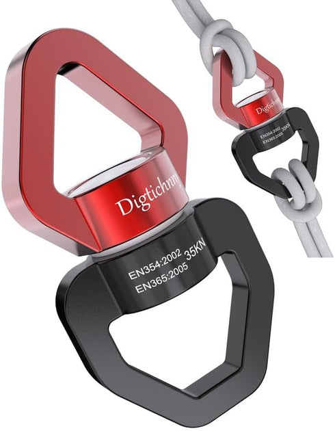 Swivel Hook for Swing,Aluminium Alloy 35KN, Swing Swivel Hanger for Tree Swing, Aerial Dance, Children’s Swing, Hanging Hammock Outdoor Indoor(Bla...