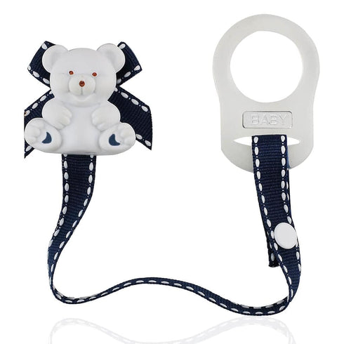 Baby Buddy Pacifier Clip Holder, Newborn Essential with Universal Fit for all Binky and Teether Brands, Ages 4+ Months, Navy + Yellow Dot, 1 Pack...