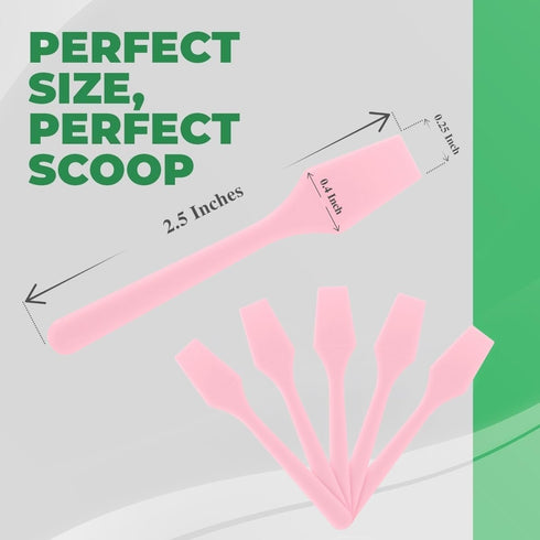 100 Pack 2.5 Inch Cosmetic Spatulas - Small Plastic Spatula for Cosmetics, Creams, & Crafts | Makeup Spatula or Multipurpose Mini Applicator for M...