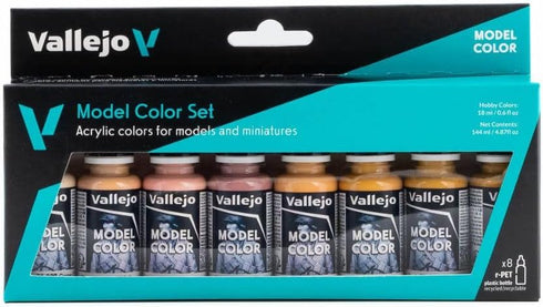 Vallejo - Model Color Face & Skin Tones Set | Modeling Acrylic Paints | 8 bottles x 18 ml (0.60 fl.oz.)...