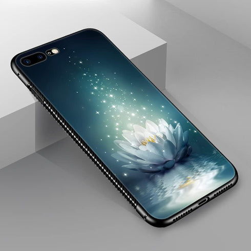 ZHEGAILIAN Case Compatible with iPhone SE 2022,White Lotus Night Cases Compatible with iPhone SE 2022 for Girls,Non-Slip Pattern Design Back Cover...