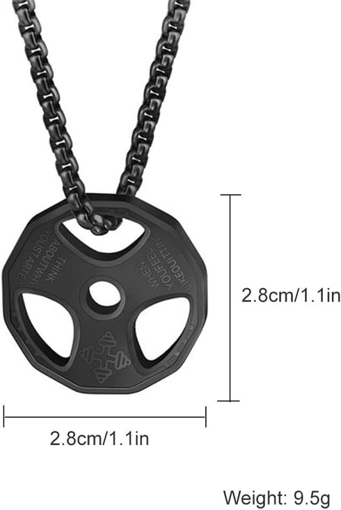 AILUOR Men Women's Dumbbell Pendant Necklace Stainless Steel Couples Barbell Pendant Fitness Gym Sports Dumbbell Weight Lifters Barbell Chain Jewe...