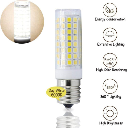 E17 LED?8W Microwave Oven Bulb?80W Halogen Equivalent ?Dimmable E17 Bulb for Microwave Oven Over Stove Appliance?800Lm, AC110V/130V?Daylight White...