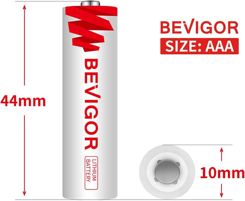 BEVIGOR AAA Lithium Batteries, 12Pack Lithium Iron Triple A Batteries, 1.5V 1200mAh Longer Lasting AAA Batteries for Flashlight, Toys, Remote Cont...