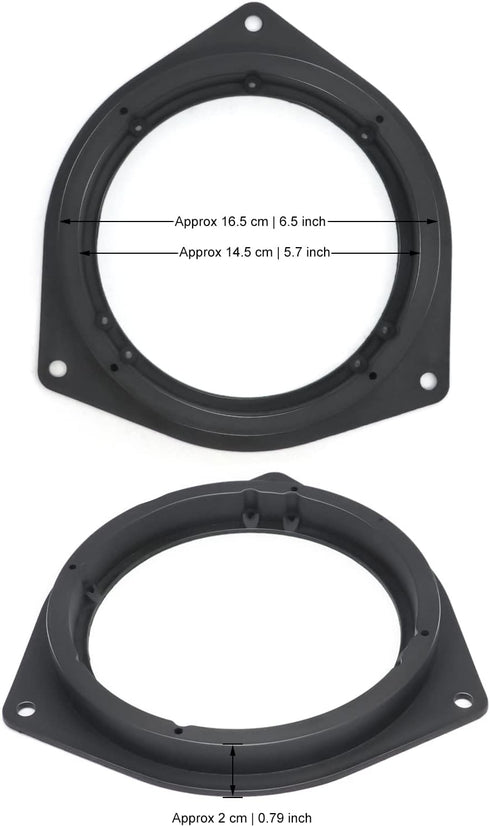 6.5" Aftermarket Plastic Black Speaker Adapter. Fitted for Toyota Avalon, Corolla, Highlander, Prius, RAV, Solara, Tacoma, Venza, Yaris, Crown, Re...