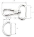 CRAFTMEMORE 10 Sets Silver Snap Hooks Lobster Clasp Swivel Push Gate Fashion Clips with D Rings Craft FSD1 (1 Inch)...