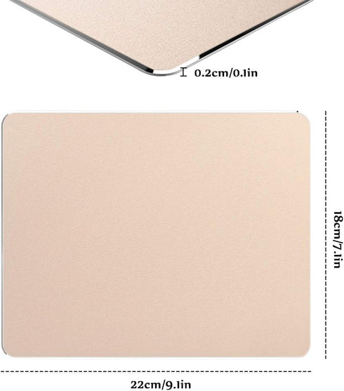 2 Pack Gaming Aluminum Mouse Pad (Gold & Grey) Compatible with Magic Mouse, DaKuan Smooth Magic Ultra Thin Double Side Mouse Mat for Fast and Accu...