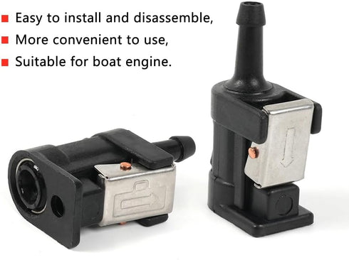 2Pcs Marine Engine Fuel Line Connector Fittings,6mm Female Male Fuel Line Connector Pipe Joint Comp Fittings Fit for Yamaha Outboard Motor Fuel Ta...