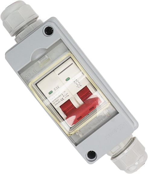 Circuit Breaker MCB 2P DC 500V 32A 1 String Input Output DC Disconnect Switch with IP65 Distribution Box (without Cable)...