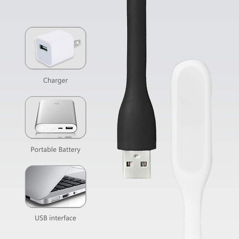 USB LED Light Lamp for Power Bank, Portable Eye Care Mini Night Light with Flexible Arm, USB Gooseneck Reading Lamps Book Light,Compatible for Des...
