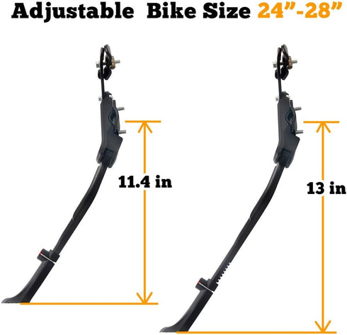 Bike Kickstand Adjustable Rear Mount aluminum alloy Bicycle Kickstand for 24” 26” 700C 27.5” 28” inch Mountain Bike Adult Bike...