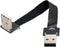 cablecc USB 2.0 Type-A Male to Type-A Male Data Flat Slim FPC Cable Down Angled 90 Degree for FPV & Disk & Scanner & Printer 20CM...
